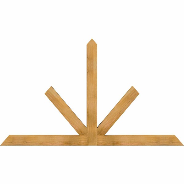 Ekena Millwork Saratoga Rough Sawn Timber Gable Bracket, Western Red Cedar, 72"W x 42"H x 4"D x 4"F, 14/12 Pitch GBW072X42X0404SAR00RWR - main